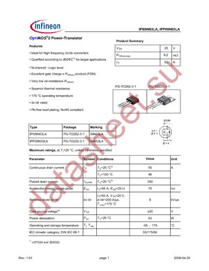 IPI09N03LA datasheet  